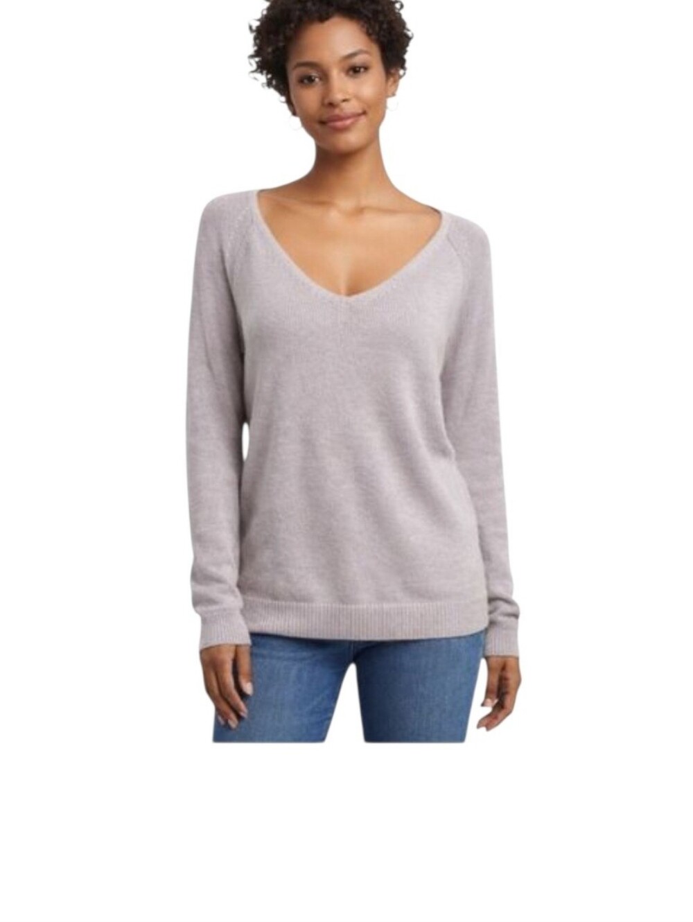LOFT Soft Lavender Gray V-Neck Sweater Size Medium